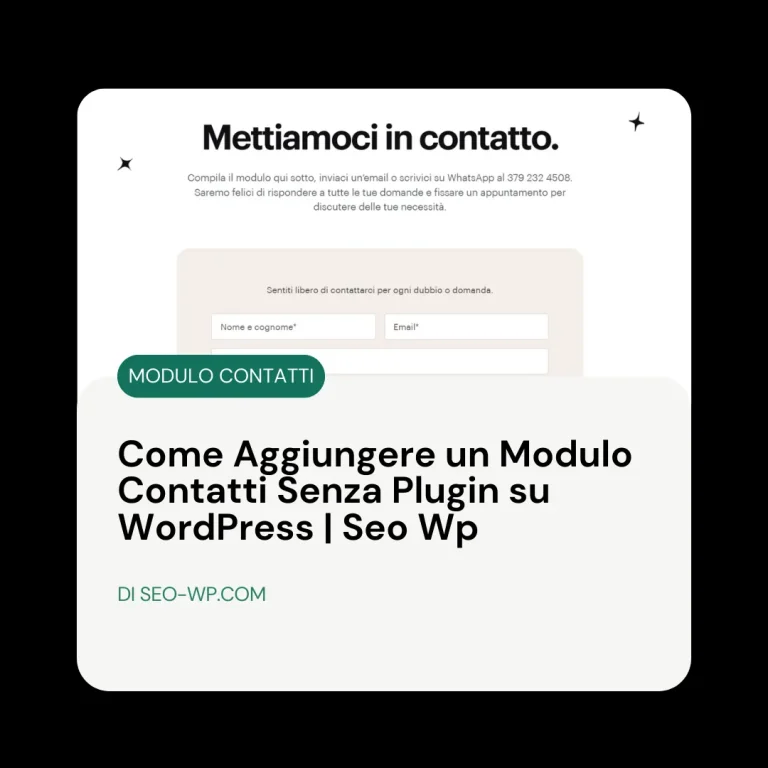 modulo contatti senza plugin