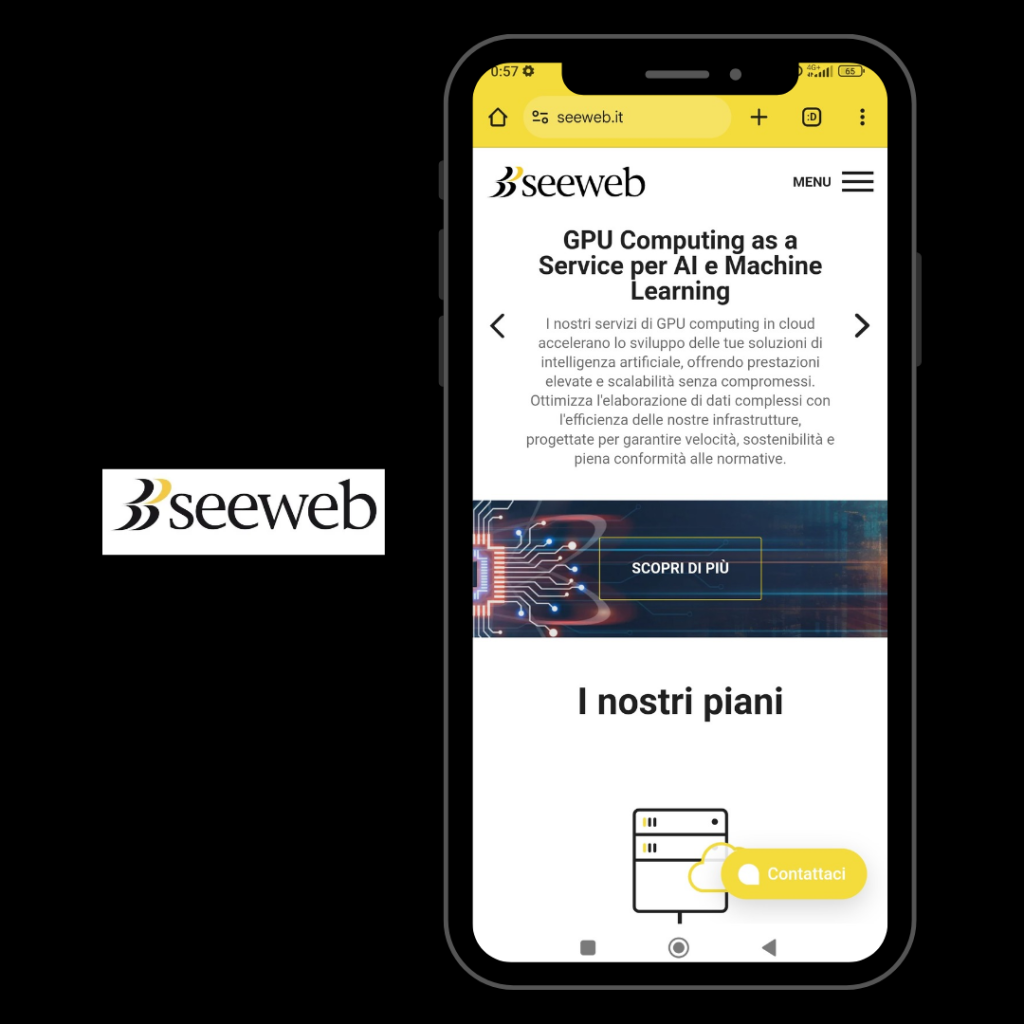 Logo e Screenshot di Seeweb