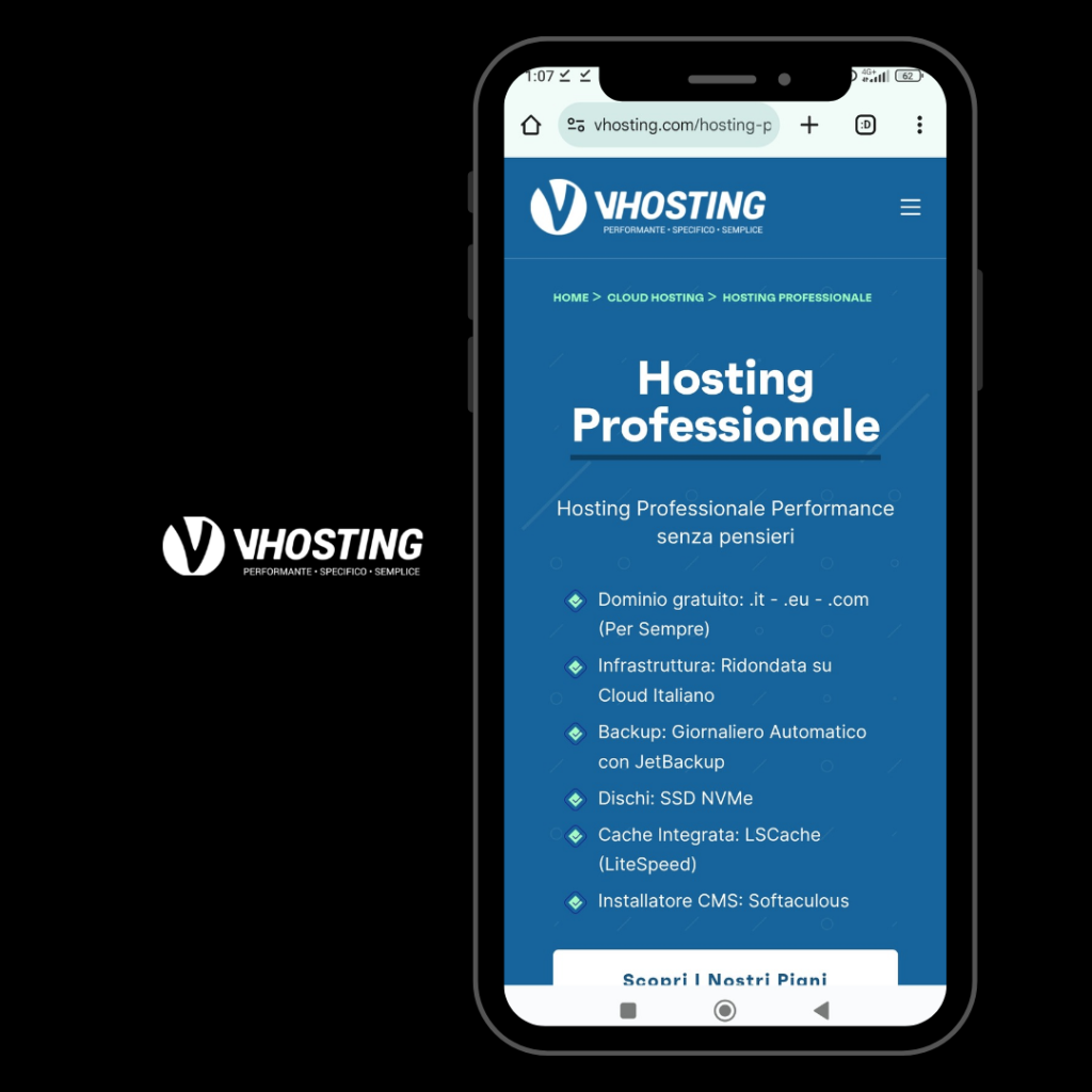 Logo e Screenshot di vhosting